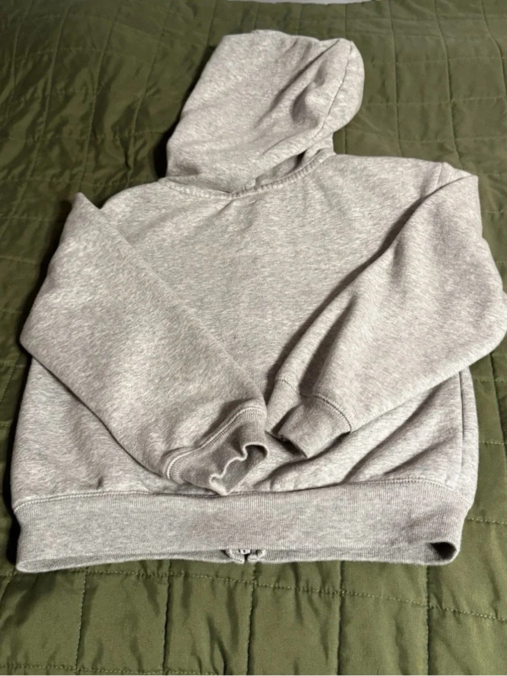 Gap Kids Full Zip Hoodie Light Grey With Pink And White Logo Size Medium (8)